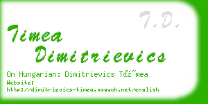 timea dimitrievics business card